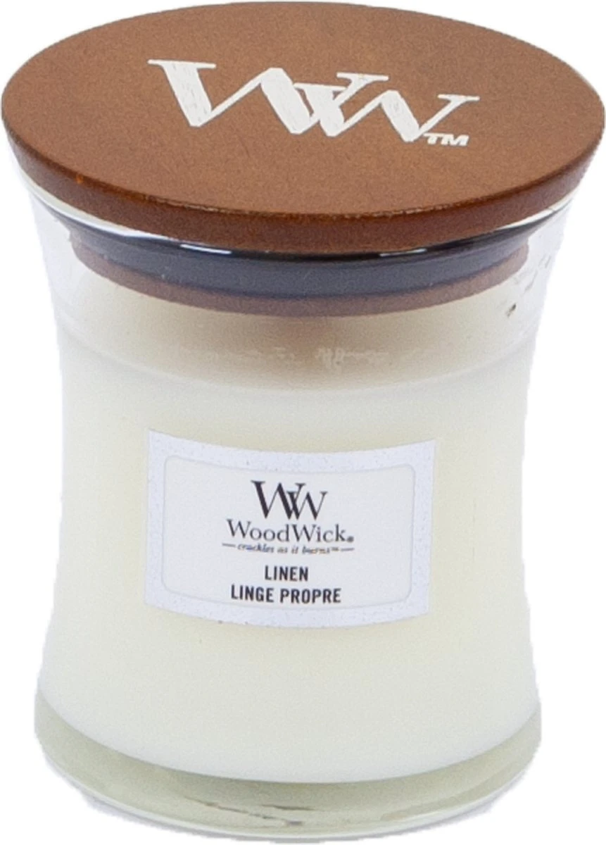 WoodWick Hourglass Medium Geurkaars - Linen 5 WoodWick Hourglass Medium Geurkaars - Linen - Afbeelding 5
