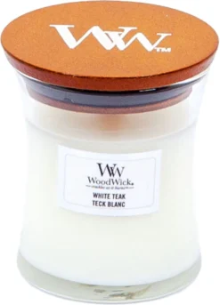 WoodWick Geurkaars Mini White Teak - 8 Cm / ø 7 Cm -WoodWick 864x1200
