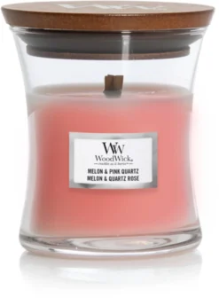 WoodWick Geurkaars Mini Melon & Pink Quartz - 8 Cm / ø 7 Cm