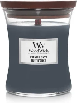 WoodWick Hourglass Medium Geurkaars - Evening Onyx