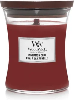 WoodWick Hourglass Medium Geurkaars - Cinnamon Chai