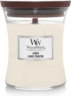 WoodWick Hourglass Medium Geurkaars - Linen
