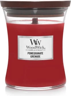 WoodWick Hourglass Medium Geurkaars - Pomegranate