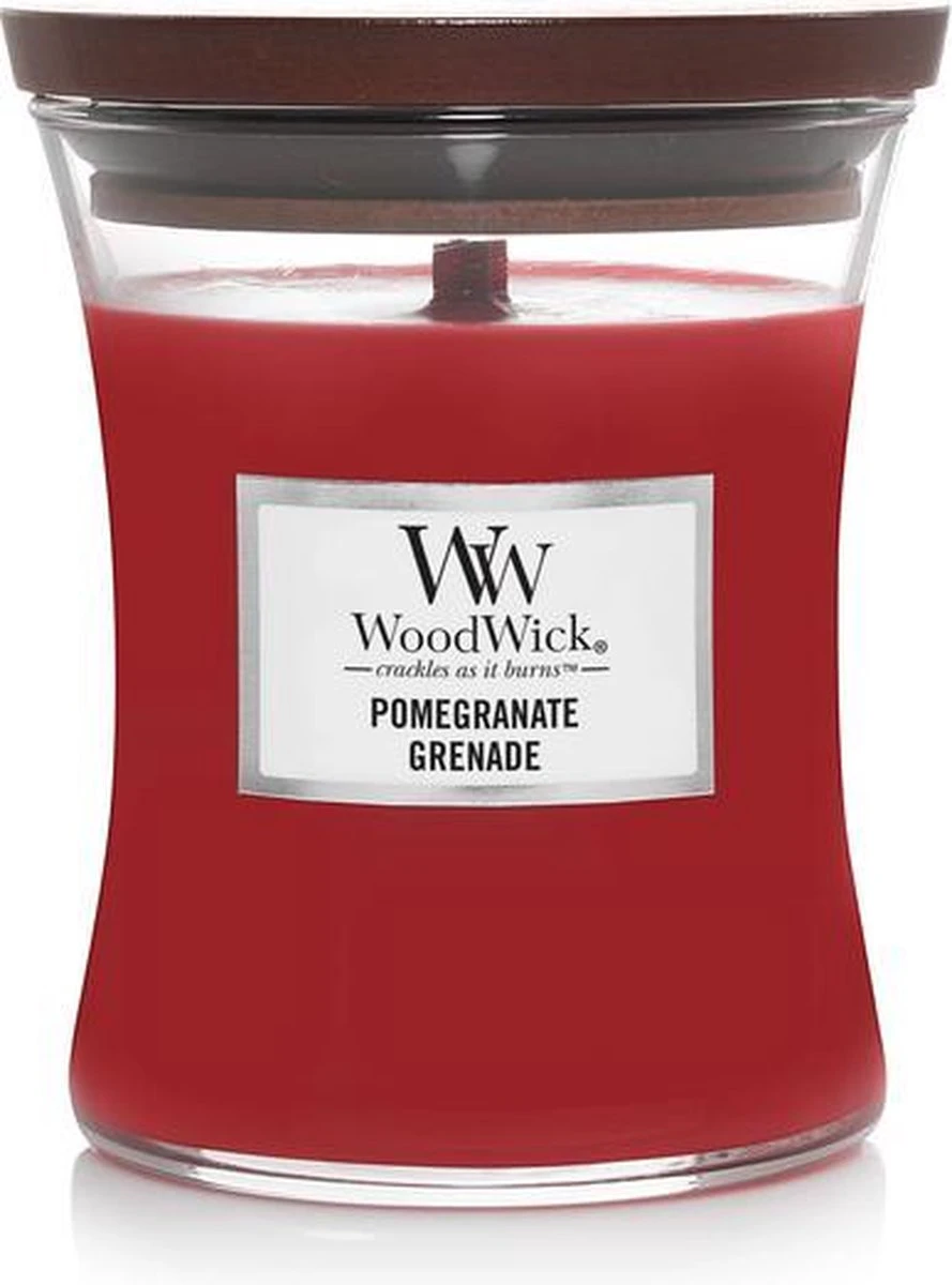 WoodWick Hourglass Medium Geurkaars - Pomegranate 1 WoodWick Hourglass Medium Geurkaars - Pomegranate