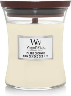 WoodWick Hourglass Medium Geurkaars - Island Coconut