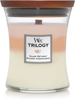 WoodWick Hourglass Medium Trilogy Geurkaars - Island Getaway