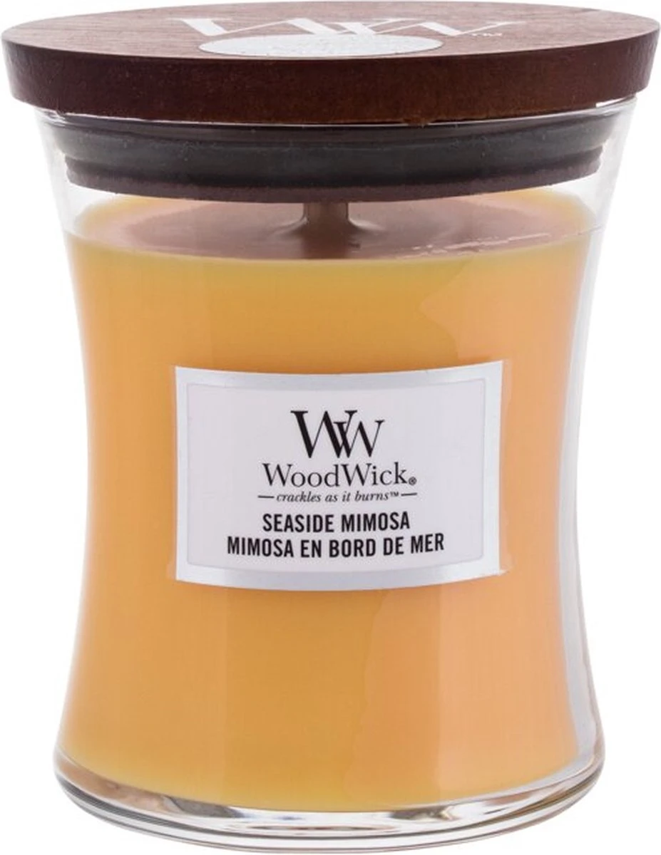 WoodWick Hourglass Medium Geurkaars - Seaside Mimosa 2 WoodWick Hourglass Medium Geurkaars - Seaside Mimosa - Afbeelding 2
