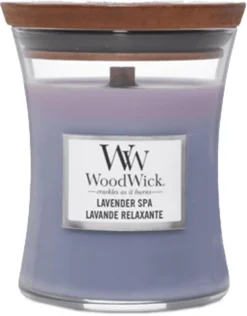WoodWick Hourglass Medium Geurkaars - Lavender Spa