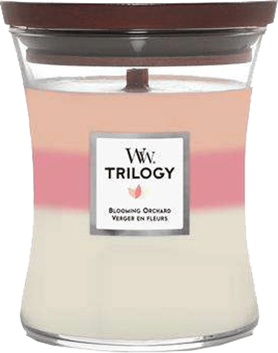 Woodwick Trilogy Blooming Orchard Medium Candle - Geurkaars 1 Woodwick Trilogy Blooming Orchard Medium Candle - Geurkaars