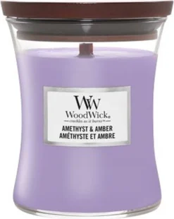WoodWick Hourglass Medium Geurkaars - Amethyst & Amber