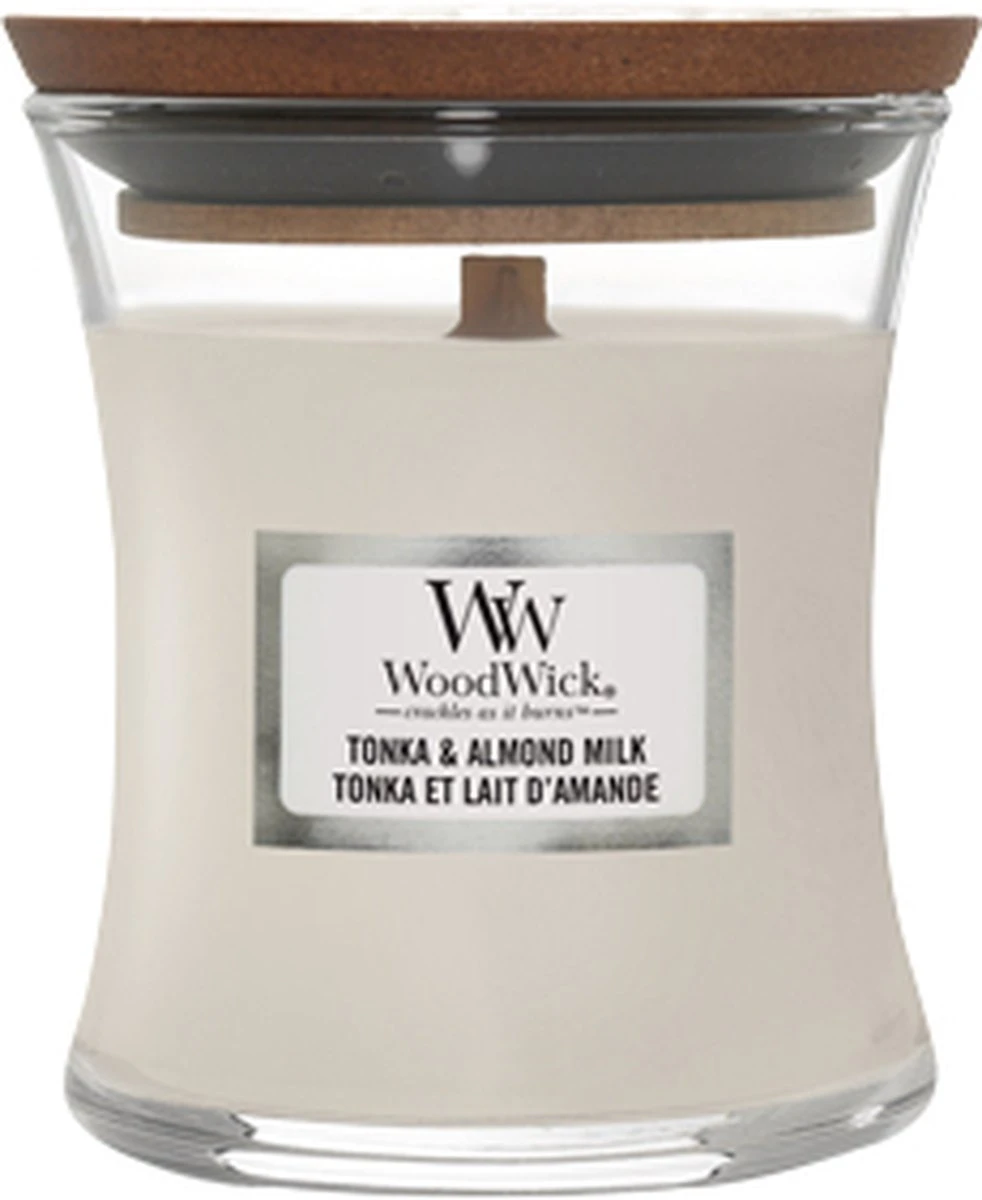 WoodWick Geurkaars Mini Tonka & Almond Milk - 8 Cm / ø 7 Cm 3 WoodWick Geurkaars Mini Tonka & Almond Milk - 8 Cm / ø 7 Cm - Afbeelding 3
