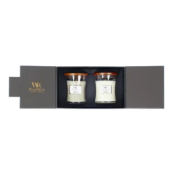 Woodwick Deluxe Gift Set Medium Candles Fireside & Linen - Geurkaars