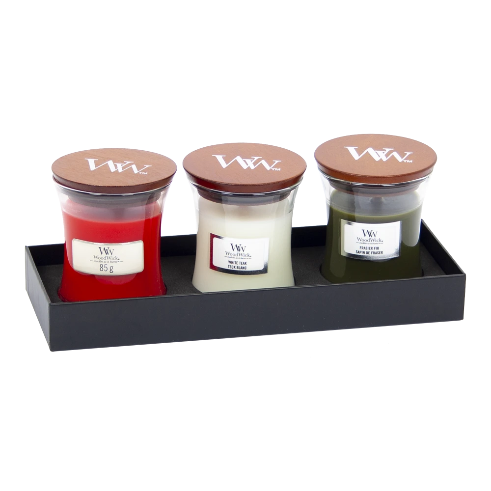 Woodwick Deluxe Gift Set Mini Jar Autumn/Winter - Geurkaars