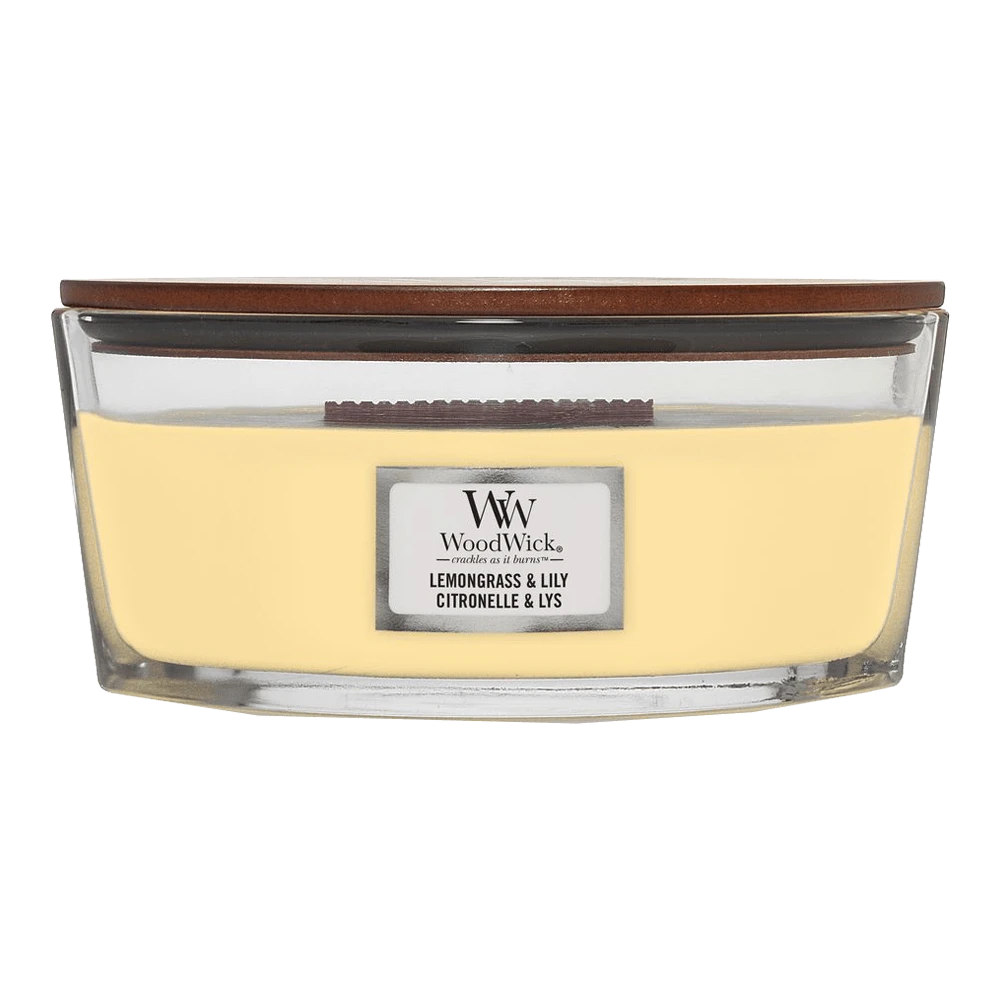 Woodwick Lemongrass & Lily Ellipse Candle - Geurkaars 1 Woodwick Lemongrass & Lily Ellipse Candle - Geurkaars