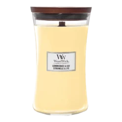 Woodwick Lemongrass & Lily Large Candle - Geurkaars
