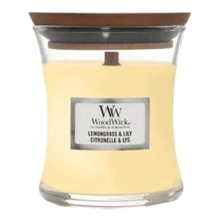 Woodwick Lemongrass & Lily Medium Candle - Geurkaars