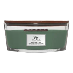 Woodwick Mint Leaves & Oak Ellipse Candle - Geurkaars