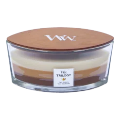 Woodwick Trilogy Cafu00e9 Sweets Ellipse Candle - Geurkaars
