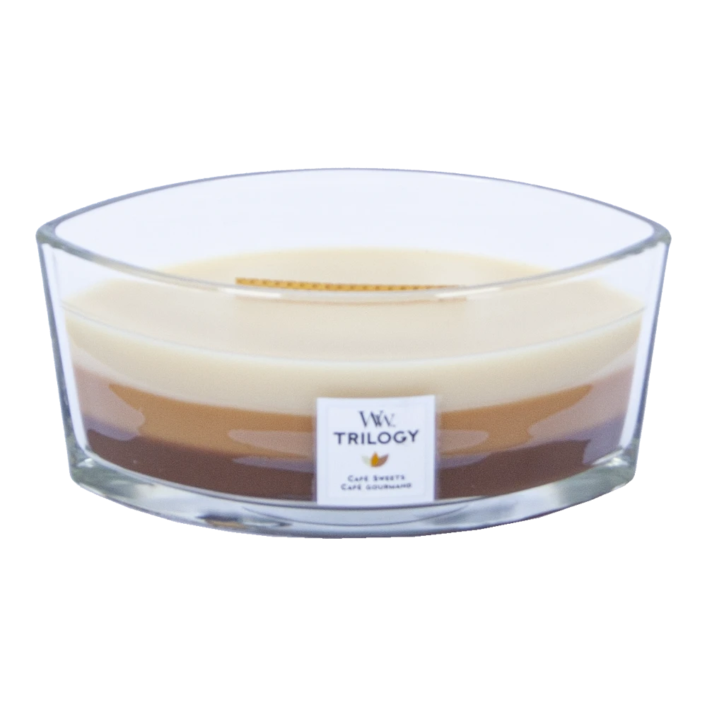 Woodwick Trilogy Cafu00e9 Sweets Ellipse Candle - Geurkaars 2 Woodwick Trilogy Cafu00e9 Sweets Ellipse Candle - Geurkaars - Afbeelding 2
