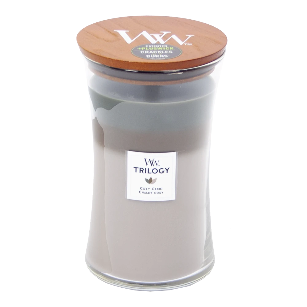 Woodwick Trilogy Cozy Cabin Large Candle - Geurkaars 1 Woodwick Trilogy Cozy Cabin Large Candle - Geurkaars