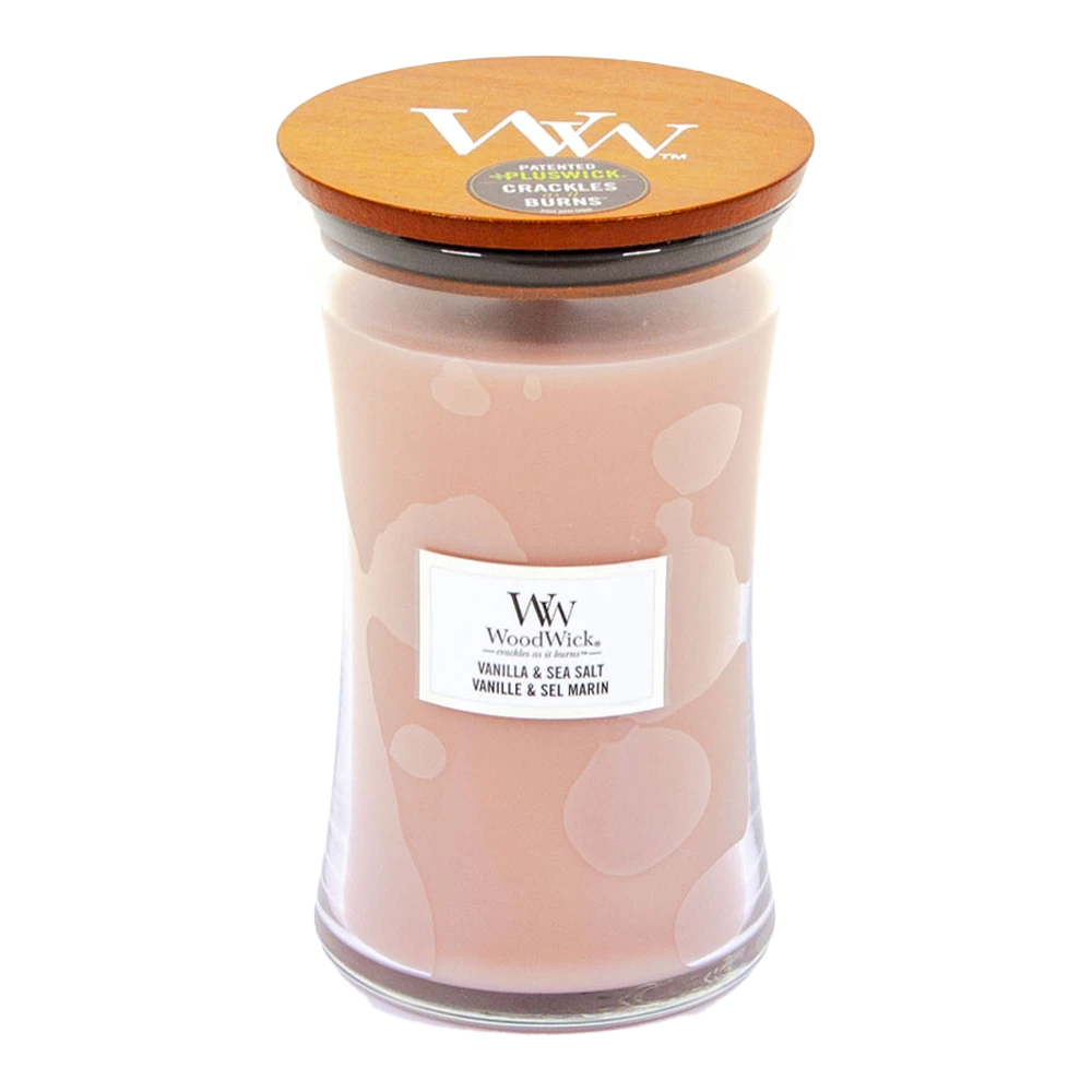 Woodwick Vanilla & Sea Salt Large Candle - Geurkaars 1 Woodwick Vanilla & Sea Salt Large Candle - Geurkaars