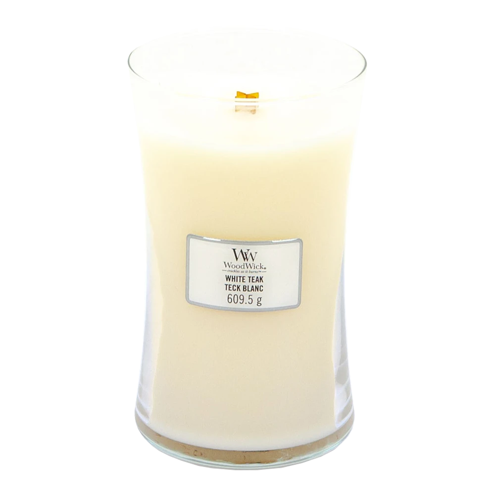 Woodwick White Teak Large Candle - Geurkaars 2 Woodwick White Teak Large Candle - Geurkaars - Afbeelding 2