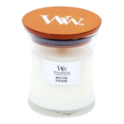 Woodwick White Teak Mini Candle - Geurkaars